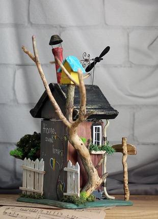Дерев'яний декор підсвічник “квітковий магазин” для дому натуральне дерево ексклюзив hd-466 фото