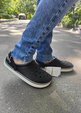 Крокс крокбенд клог чорні  унісекс crocs crocband off court clog black чоловічі жіночі крокси6 фото