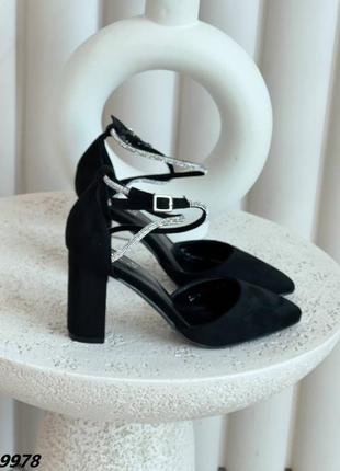 Туфлі матеріал еко-замша колір чорний1 фото