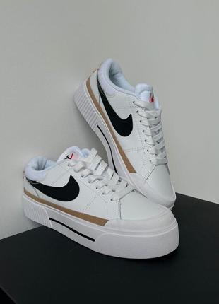 Кроссовки nike court legacy lift white белые женские1 фото