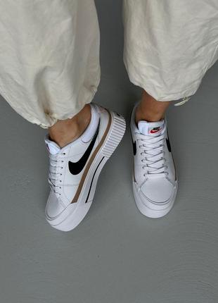 Кроссовки nike court legacy lift white белые женские5 фото