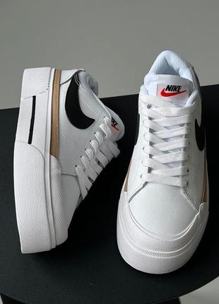 Кроссовки nike court legacy lift white белые женские4 фото