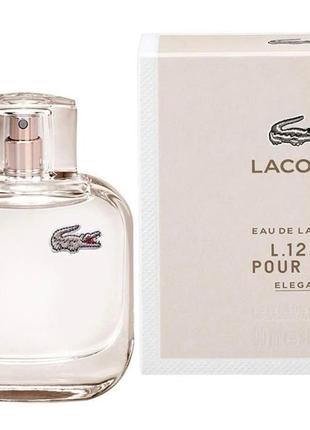 Туалетна вода для жінок lacoste l.12.12 pour elle elegant 90 мл1 фото