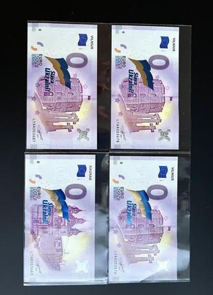 0 euro slava ukraini! (lithuania, vilnius/kaunas) сувенирная банкнота 0 евро из литвы6 фото
