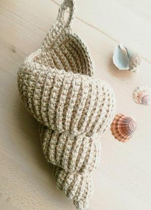 Корзинка ракушка для цветов и домашнего декора