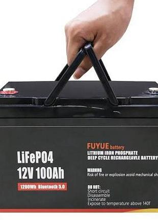 Акумулятор 100ah/12v lifepo4 версія bms с bluetooth для дбж, ups, кемпінг