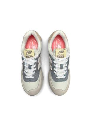 Женские кроссовки new balance 574 gray yellow9 фото