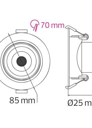 Світильник врізний поворотни "nora pro-5" 5w 3000k, 4500k, 6000k чорний3 фото