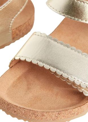 H&m летние сандали босоножки на липучках золотые девочке 34 р 21 см2 фото