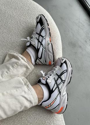 👟 кросівки  asics gel-1130 white/black/orange       / наложка bs👟8 фото