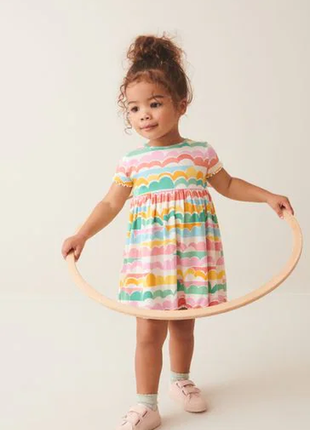 Яркое детское платье в рубчик из джерси