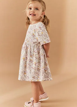 Трикотажное летнее платье с коротким рукавом для девочки