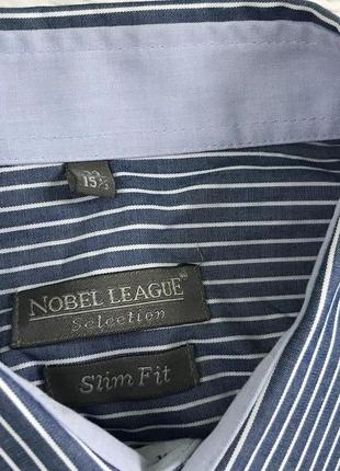 Шикарная рубашка в полоску nobel league. slim fit . m ворот 396 фото