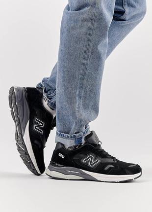 Мужские кроссовки в стиле new balance 92015122биленс / демисезонные / весенние, летние, осенние / спортивные / кожа, замша, сетка / черные, серые, белые7 фото