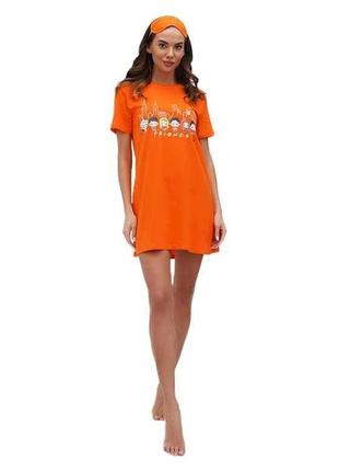 Нічна сорочка жіноча бавовна 100% 020130082_помаранчевий друзі р.58 тм lucci "gr"