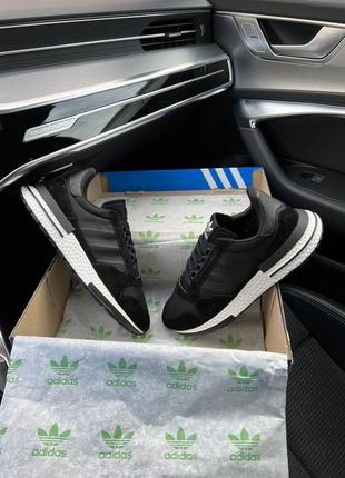 Мужские кроссовки в стиле adidas originals zx 500 адидас / демисезонные / весенние, летние, осенние / спортивные / замша, текстиль / черные, серые, белые2 фото