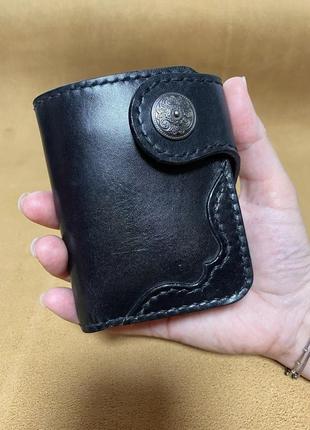 Компактний гаманець (портмоне) із натуральної шкіри