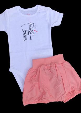 Костюм 2в1: боді, шорти "зебра", бавовна (62 см) (футболка або майка чи теніска із шортами, блумерами або