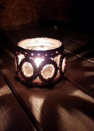 Декоративные подсвечники. ручная работа. джут.