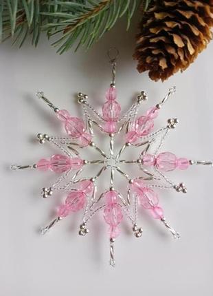 Елочные снежинки 9,5 см (6 цветов). рождественский декор4 фото
