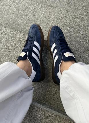 Кроссовки adidas spezial blue/white синие женские / мужские3 фото