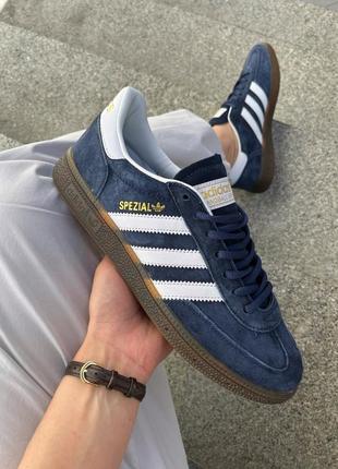 Кроссовки adidas spezial blue/white синие женские / мужские1 фото