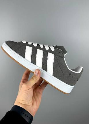 Жіночі кросівки адідас кампус сірі з білим / adidas campus grey white8 фото