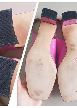 Кожаные босоножки на каблуках сиреневые розовые натуральная кожа9 фото