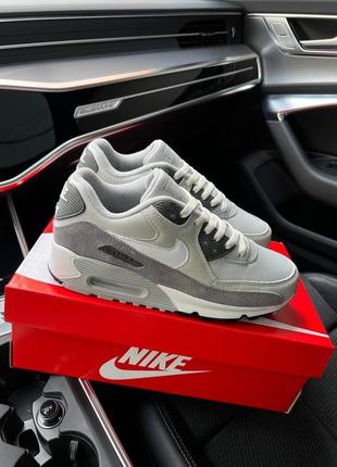 Чоловічі кросівки в стилі nike air max 90 surplus найк / демісезонні / весняні, літні, осінні / взуття / шкіра, замша, текстиль / білі, чорні, сірі5 фото