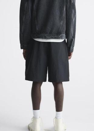 Zara контрастні довгі шорти з технічної тканини, бермуди широкі, бриджі2 фото