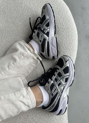 👟 кроссовки asics gel-1130 black/silver/наложка bs👟8 фото