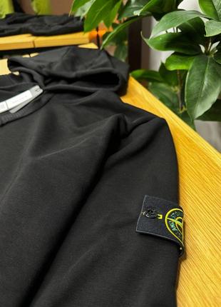 Hoodie stone island black cotton3 фото