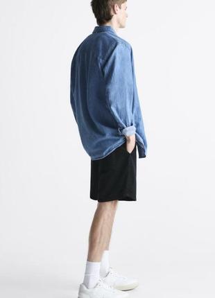 Zara базовые шорты soft denim, бермуды4 фото