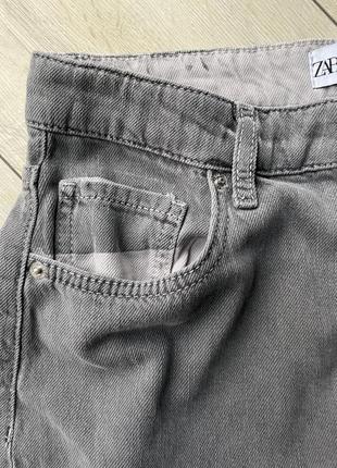 Серые широкие джинсы zara wide leg7 фото