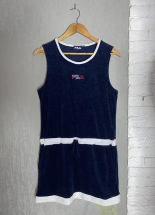Короткое спортивное платье махровое платье fila, s3 фото