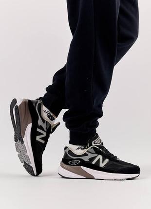 Мужские кроссовки в стиле new balance 990v626290-ленс / демисезонные / весенние, летние, осенние / обувь / замша, сетка / серые, черные, белые, синие2 фото