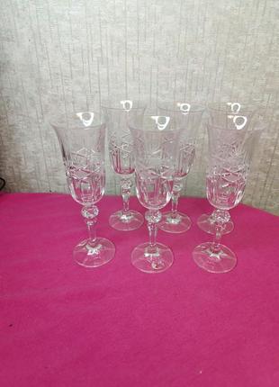 Больше хрустальные бокалы фужеры хрусталь обьем 180 мл ссср советские