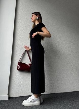 Модна жіноча сукня довга чорна новинка 20246 фото