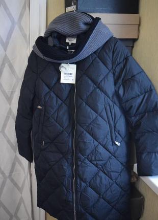 Xxl / 50-52 качественный зимний  пуховик куртка  био-пух + шарф в подарок miegofce7 фото