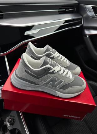 Мужские кроссовки в стиле new balance 997r Сенедель беленс / демисезонные / весенние, летние, осенние / обувь / замша, сетка / серые, белые1 фото