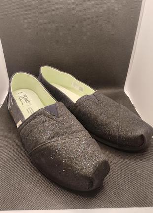 Туфли Toms alpargata blue sparkle glitter