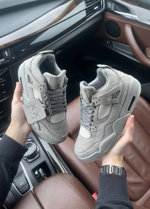 Jordan 4 kaws grey1 фото