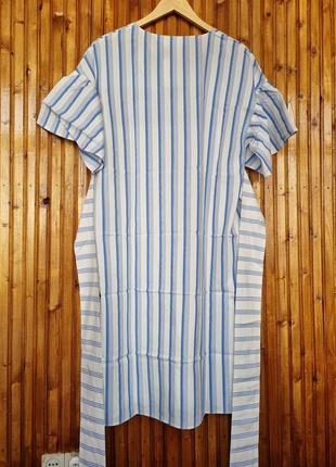 Плаття міді h&m в смужку з довгим вшитим поясом.5 фото