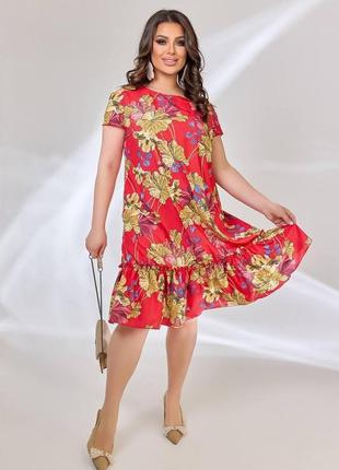 Модна жіноча сукня літня батал розміри з 48 по 58 новинка 20243 фото