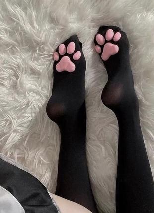 Чулки с резиновыми подушечками в виде кошачьих лапок в стиле лолита косплей1 фото
