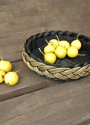 Плетена таця. декоративний лоток для фруктів4 фото