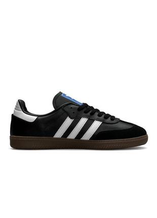 Мужские кеды adidas originals samba black white4 фото