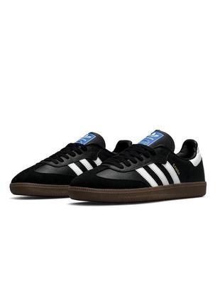 Мужские кеды adidas originals samba black white1 фото