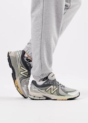 Мужские кроссовки в стиле new balance 860v2ALes / демисезонные / весенние, летние, осенние / кожа, сетка / черные, бежевые, серые, синие, белые