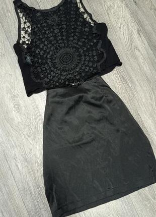 Атласная сатиновая юбка с бантом oodji размер хс-с3 фото